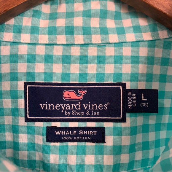 Vineyard Vines Boys Arawak Gingham Whale Shirt - Picture 4 of 11
